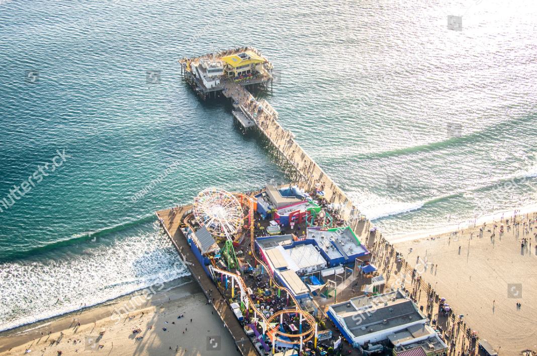 Santa Monica pier, drone view