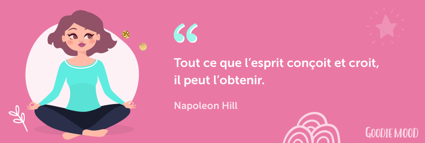 citation illustrée sur la loi d'attraction par Napoleon Hill