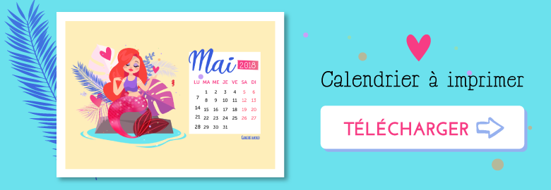 bouton pour télécharger Calendrier Mai 2018 - Wallpaper calendrier imprimer "Jessica Rabbit des mers"