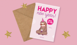 🎁 Bonne année 2019 ! Télécharge ta carte "Happy new Year Paresseux" pour la nouvelle année ! Sur Goodie Mood le blog Feel Good 💗 #paresseux #illustration #vector #sloth #card #ecard #printable #cadeau #goodie #feelgood #cute #mignon #voeux #happynewyear #nouvelan #paresseuse