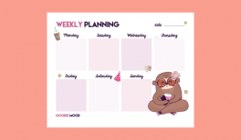 Download and print your free weekly planner - cute sloth illustration