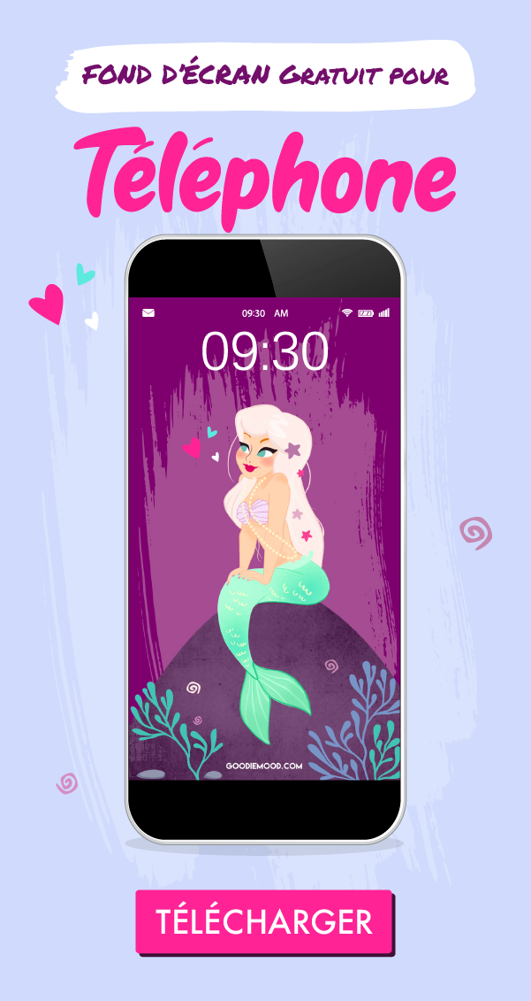 Click pour télécharger gratuitement ton fond d'écran pour juin 2019, avec cette petite sirène malicieuse issue de Peter Pan ! #sirene #wallpaper #gratuit #free #mermaid #disney #fanart #illustration #sourire #fonddecran