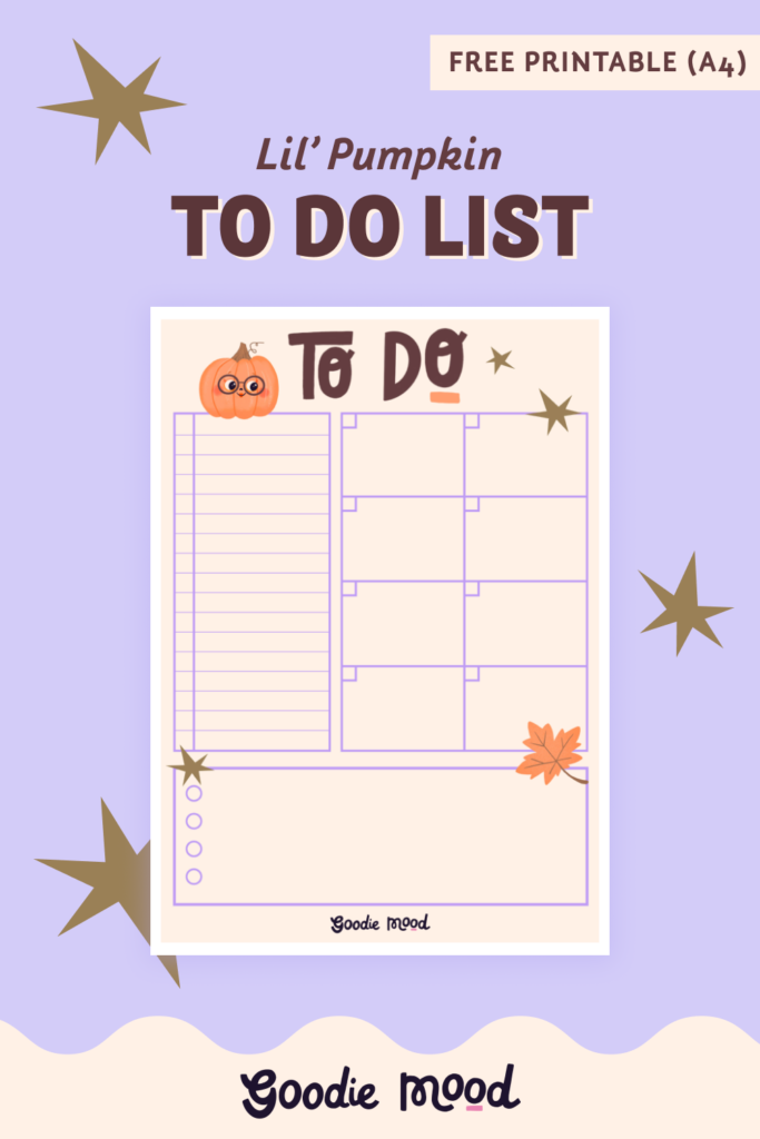 Une to do list illustrée à imprimer gratuitement sur le blog Goodie Mood, sur le thème de la rentrée et de l'automne
